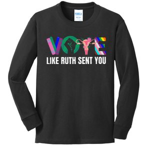 Vote Like Ruth Sent You Uterus Feminist Lgbtq I Dissent Kids Long Sleeve Shirt