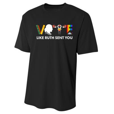 Vote Like Ruth Sent You Uterus Feminist Lgbt Performance Sprint T-Shirt