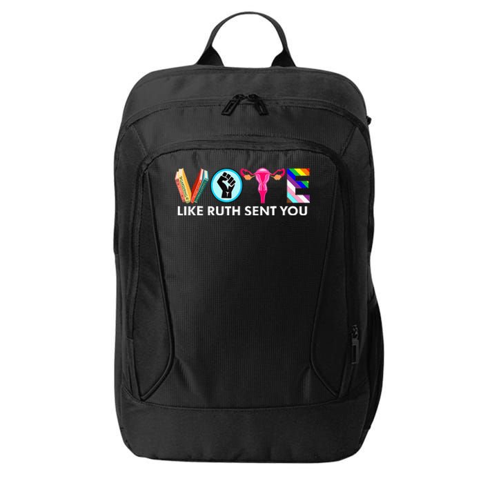 Vote Like Ruth Sent You Uterus Feminist Lgbt City Backpack