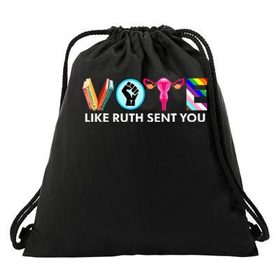 Vote Like Ruth Sent You Uterus Feminist Lgbt Drawstring Bag