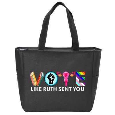 Vote Like Ruth Sent You Uterus Feminist Lgbt Zip Tote Bag