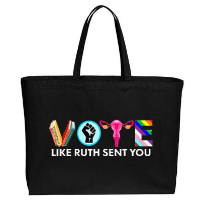 Vote Like Ruth Sent You Uterus Feminist Lgbt Cotton Canvas Jumbo Tote