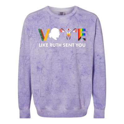 Vote Like Ruth Sent You Uterus Feminist Lgbt Colorblast Crewneck Sweatshirt