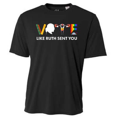 Vote Like Ruth Sent You Uterus Feminist Lgbt Cooling Performance Crew T-Shirt