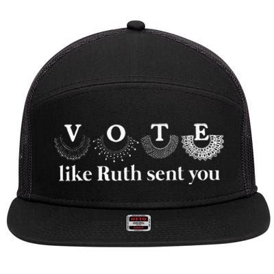 Vote Like Ruth Sent You 7 Panel Mesh Trucker Snapback Hat