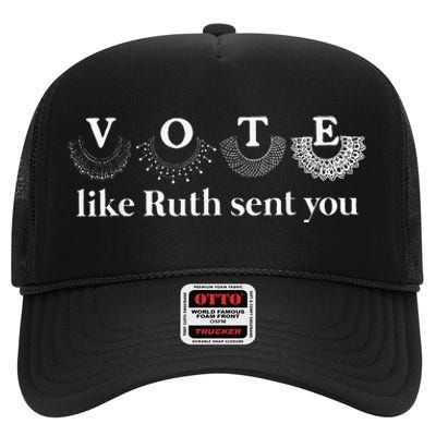 Vote Like Ruth Sent You High Crown Mesh Back Trucker Hat