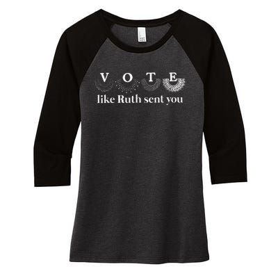 Vote Like Ruth Sent You Women's Tri-Blend 3/4-Sleeve Raglan Shirt