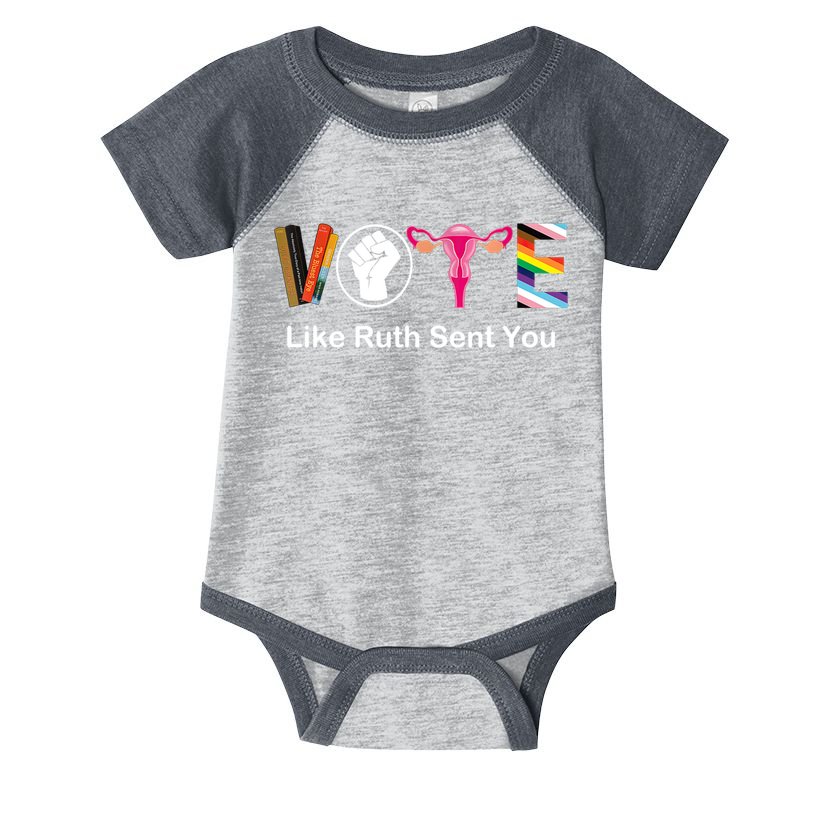 Vote Like Ruth Sent You Feminist Infant Baby Jersey Bodysuit