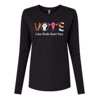 Vote Like Ruth Sent You Uterus Feminist Lgbt Womens Cotton Relaxed Long Sleeve T-Shirt