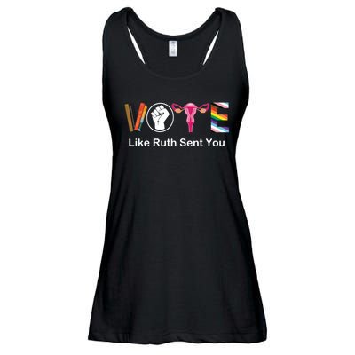 Vote Like Ruth Sent You Uterus Feminist Lgbt Ladies Essential Flowy Tank