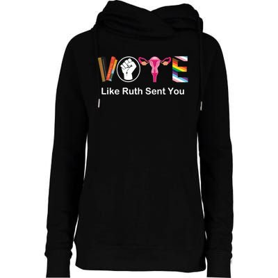 Vote Like Ruth Sent You Uterus Feminist Lgbt Womens Funnel Neck Pullover Hood