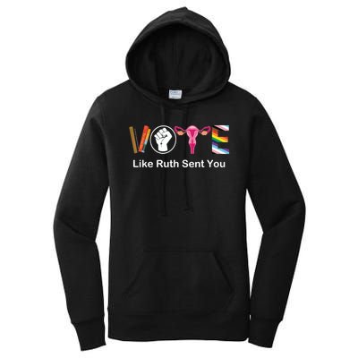 Vote Like Ruth Sent You Uterus Feminist Lgbt Women's Pullover Hoodie