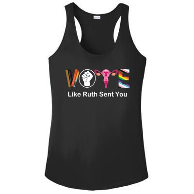 Vote Like Ruth Sent You Uterus Feminist Lgbt Ladies PosiCharge Competitor Racerback Tank