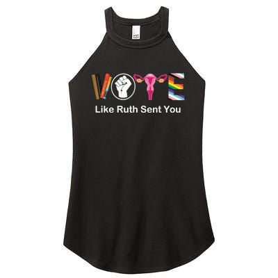 Vote Like Ruth Sent You Uterus Feminist Lgbt Women's Perfect Tri Rocker Tank