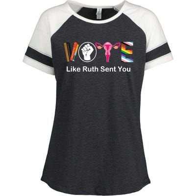 Vote Like Ruth Sent You Uterus Feminist Lgbt Enza Ladies Jersey Colorblock Tee