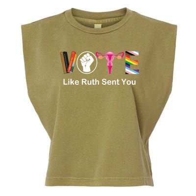 Vote Like Ruth Sent You Uterus Feminist Lgbt Garment-Dyed Women's Muscle Tee