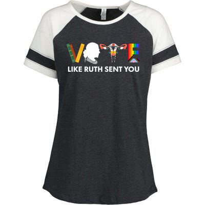 Vote Like Ruth Sent You Uterus Feminist Lgbt Enza Ladies Jersey Colorblock Tee