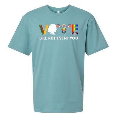 Vote Like Ruth Sent You Uterus Feminist Lgbt Sueded Cloud Jersey T-Shirt