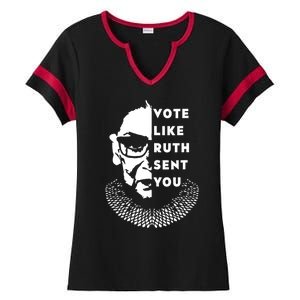 Vote Like Ruth Sent You Feminist Ladies Halftime Notch Neck Tee