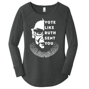 Vote Like Ruth Sent You Feminist Women's Perfect Tri Tunic Long Sleeve Shirt