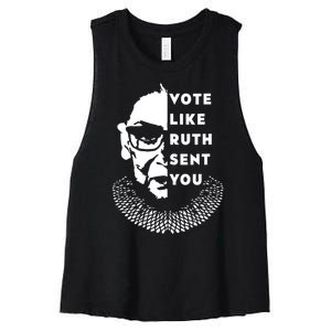 Vote Like Ruth Sent You Feminist Women's Racerback Cropped Tank