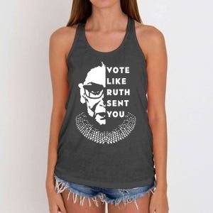 Vote Like Ruth Sent You Feminist Women's Knotted Racerback Tank