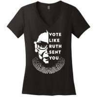 Vote Like Ruth Sent You Feminist Women's V-Neck T-Shirt