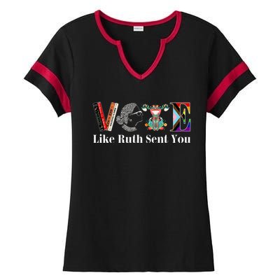 Vote Like Ruth Sent You Ladies Halftime Notch Neck Tee