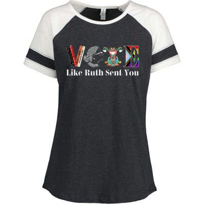 Vote Like Ruth Sent You Enza Ladies Jersey Colorblock Tee