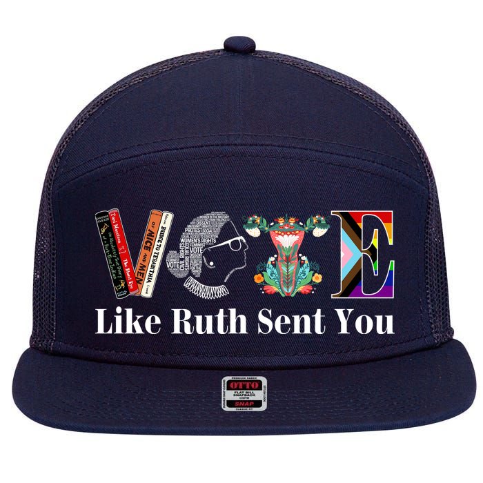 Vote Like Ruth Sent You 7 Panel Mesh Trucker Snapback Hat