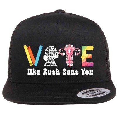 Vote Like Ruth Sent You Uterus Feminist Rbg Flat Bill Trucker Hat
