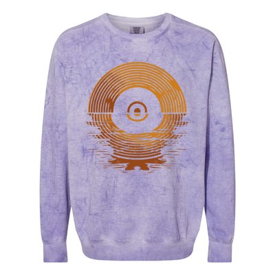 Vinyl Lp Records Gift Sunset Vinyl Gift Colorblast Crewneck Sweatshirt