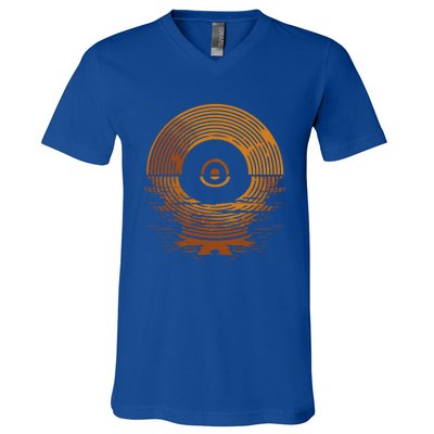 Vinyl Lp Records Gift Sunset Vinyl Gift V-Neck T-Shirt