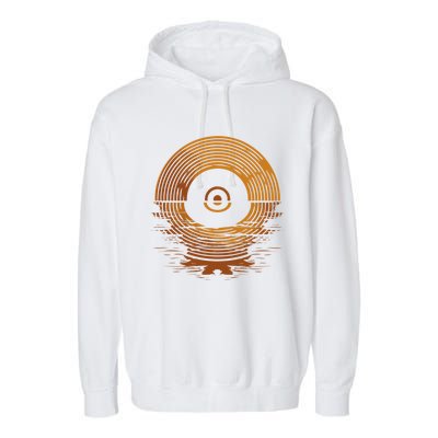 Vinyl Lp Records Gift Sunset Vinyl Gift Garment-Dyed Fleece Hoodie