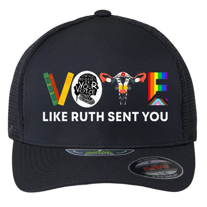 Vote Like Ruth Sent You Uterus Feminist Lgbt Flexfit Unipanel Trucker Cap