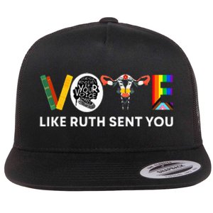 Vote Like Ruth Sent You Uterus Feminist Lgbt Flat Bill Trucker Hat