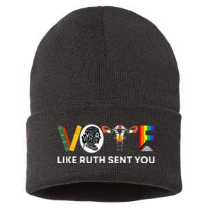 Vote Like Ruth Sent You Uterus Feminist Lgbt Sustainable Knit Beanie