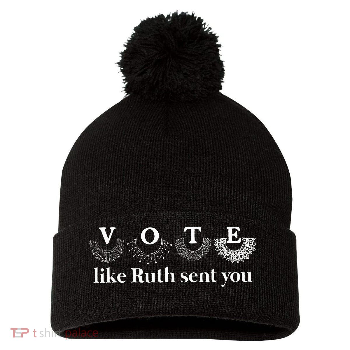 Vote Like Ruth Sent You Pom Pom 12in Knit Beanie