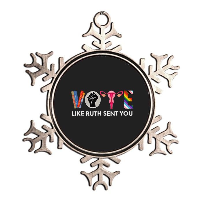 Vote Like Ruth Sent You Uterus Feminist Lgbt Metallic Star Ornament