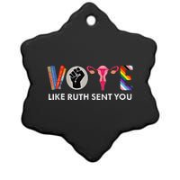 Vote Like Ruth Sent You Uterus Feminist Lgbt Ceramic Star Ornament