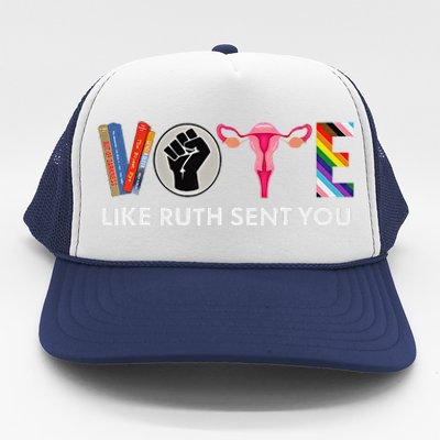 Vote Like Ruth Sent You Uterus Feminist Lgbt Trucker Hat