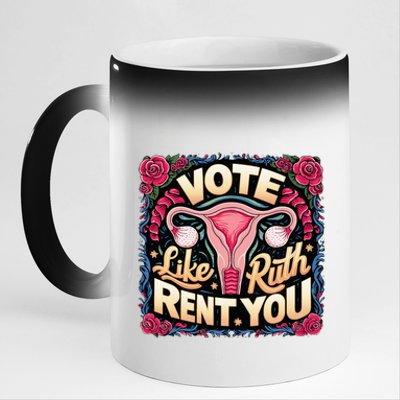 Vote Like Ruth Sent You Rbg Feminist Voting 11oz Black Color Changing Mug