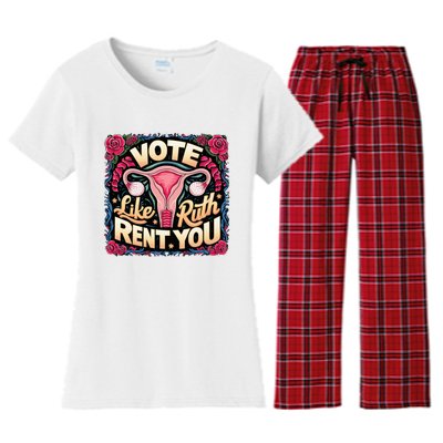 Vote Like Ruth Sent You Rbg Feminist Voting Women's Flannel Pajama Set