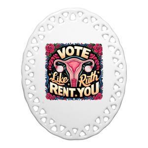 Vote Like Ruth Sent You Rbg Feminist Voting Ceramic Oval Ornament