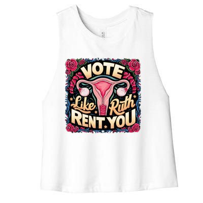 Vote Like Ruth Sent You Rbg Feminist Voting Women's Racerback Cropped Tank