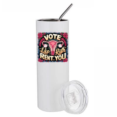 Vote Like Ruth Sent You Rbg Feminist Voting Stainless Steel Tumbler