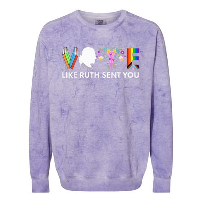 Vote Like Ruth Sent You Funny Uterus Feminist Lgbt Colorblast Crewneck Sweatshirt