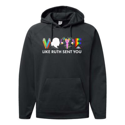 Vote Like Ruth Sent You Funny Uterus Feminist Lgbt Performance Fleece Hoodie