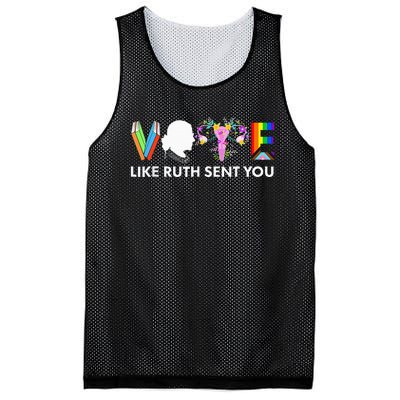 Vote Like Ruth Sent You Funny Uterus Feminist Lgbt Mesh Reversible Basketball Jersey Tank