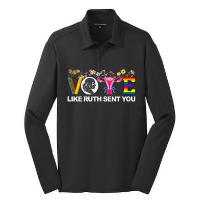 Vote Like Ruth Sent You Silk Touch Performance Long Sleeve Polo